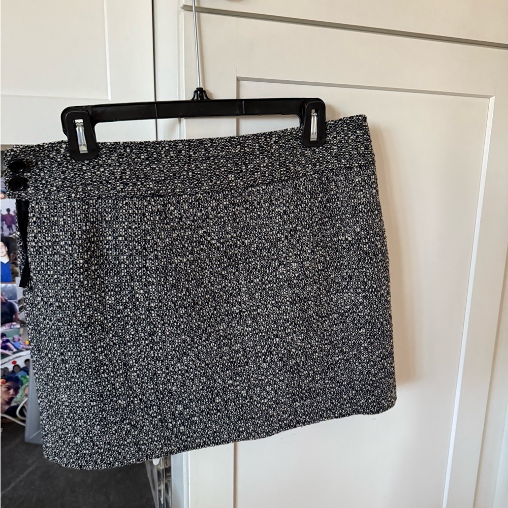 black and white tweed blazers skirt